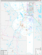The Villages Metro Area Wall Map Premium Style